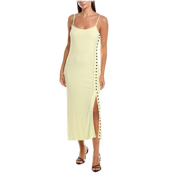 Proenza Schouler White Label Dress Women Small Astrid Slip Maxi Yellow Minimalis - Picture 3 of 15